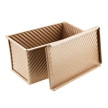 

1Pcs Universal Golden 450g Bakeware Loaf Pan Bread Mold Bread Pan Loaf Bakeware Toast Mold for Home Kitchen Baking Bread A50