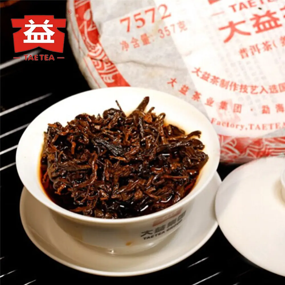 TAETEA Menghai 7572 партия 105/106 спелый ПУ-эр 357 г Dayi Shu Pu-erh торт