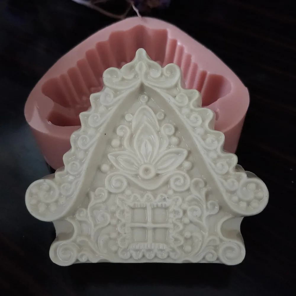 HC0160 przy силиконовые формы домашнее мыло формы Новогоднее мыло Рождественский домик глина Смола гипсовая шоколадная свеча форма для конфет