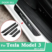 

Tesla Model 3 Door Sill Decoration Wrap Protector Model 3 Stainless Steel Door Sill Protection Strip Accessories