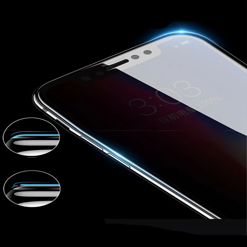 9HD Full Cover Private Screen Protector For iPhone 11 Pro X XS MAX XR 7 8 Pluse 6 6S Anti-spy Tempered Glass Soft Edage Glass