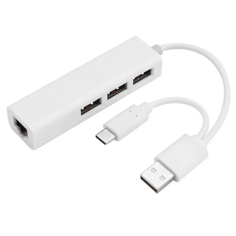 VODOOL Multifunction USB Hub USB 3.1 Type C to Gigabit Ethernet Network with USB 2.0 Hub Adapter Cable Computer Peripherals