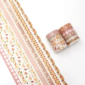 Pumpkin Yellow Leaves Stripes