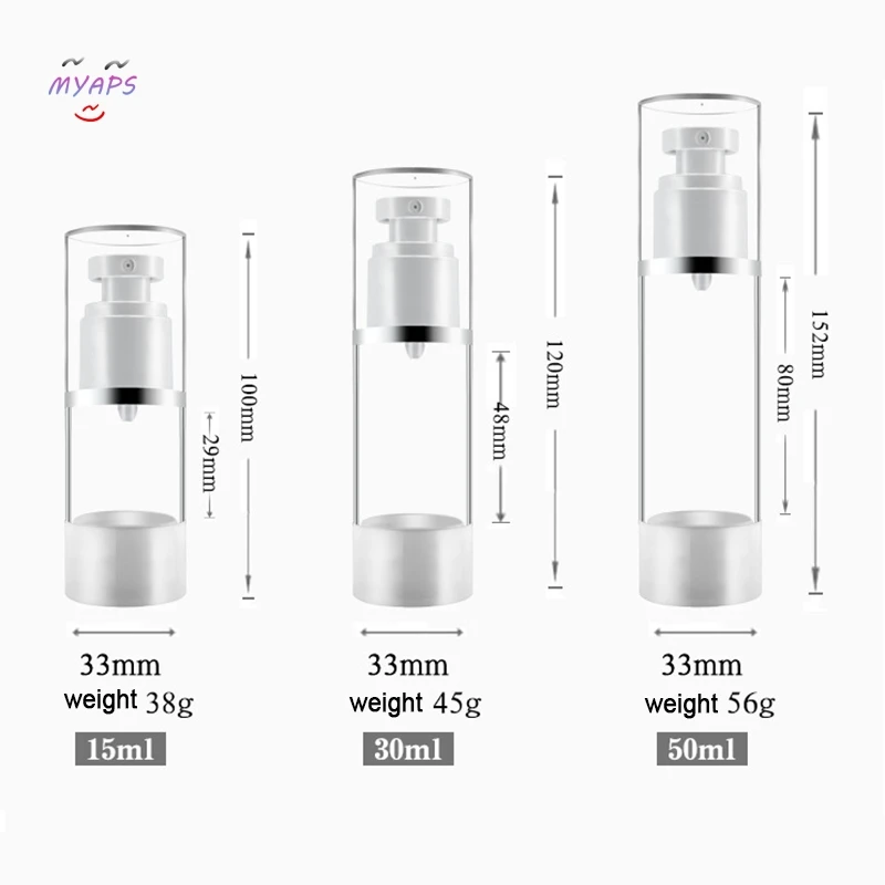 1pcs Plastic Travel Bottle Refillable Transparent Airless Pump Perfume Vacuum Spray 15ml/30ml/50ml/80ml/100ml | Красота и здоровье