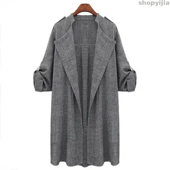 

New long cape coat coat waterfall cardigan women autumn spring ladies coat open coat