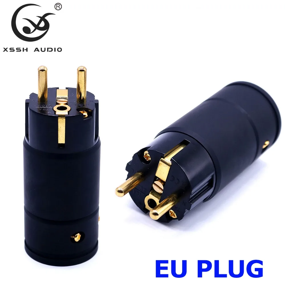 

Audio Grade Black Metal Shell Gold Plated Pure Copper High Performance Female Male 3 wire Grounding US EU IEC AC power plug