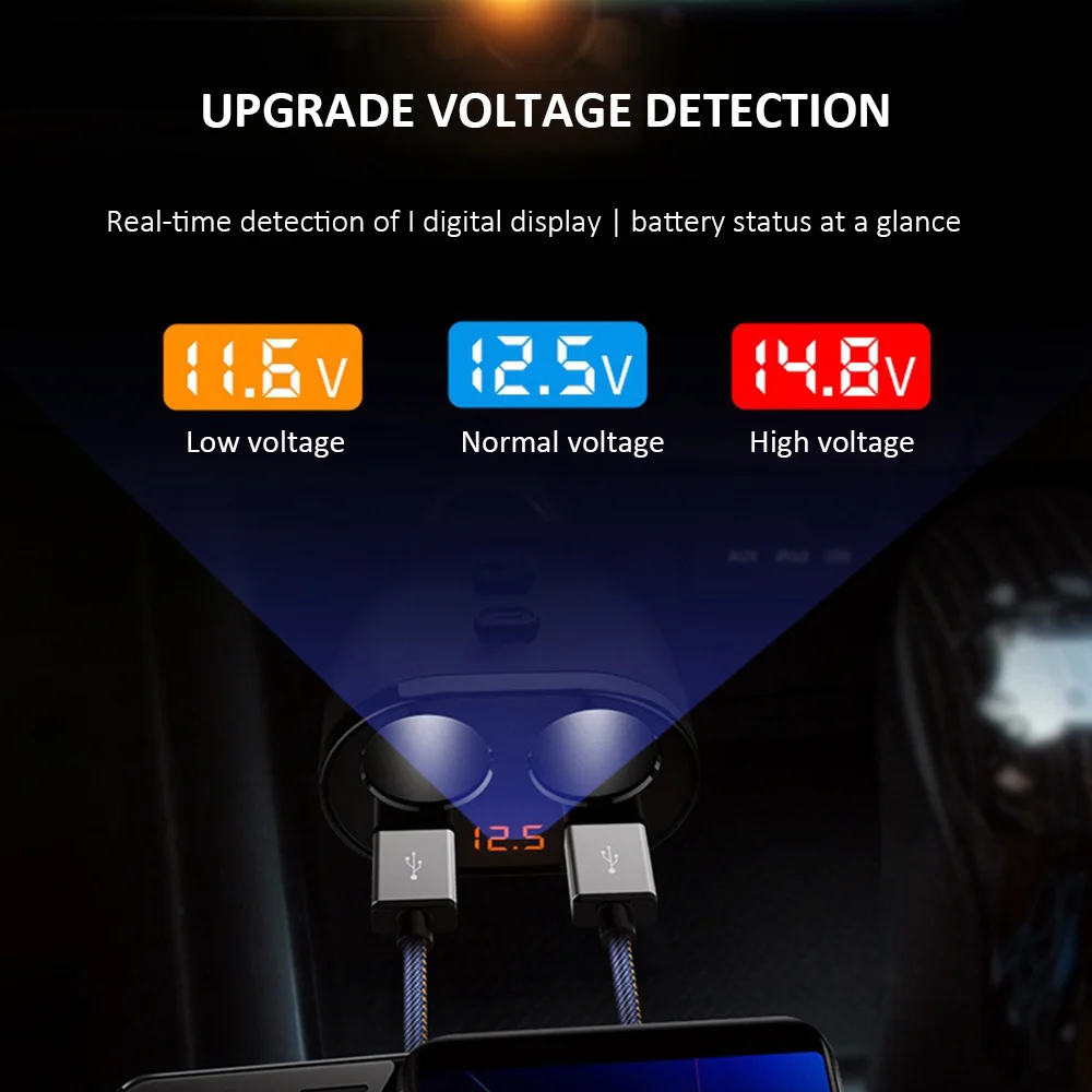 2 Порты и разъёмы 12 V-24 V Автомобильный Разветвитель Прикуривателя Мощность двойной зарядное устройство USB для huawei Iphone samsung Xiaomi ж/д аксессуары