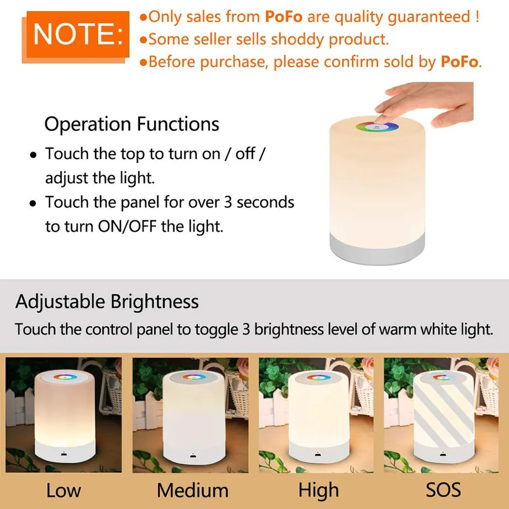 Colorful Lights Portable Touch Led Desk Lamp 1001 Atmosphere Creative Charging Night Light Round Bed Pat Light
