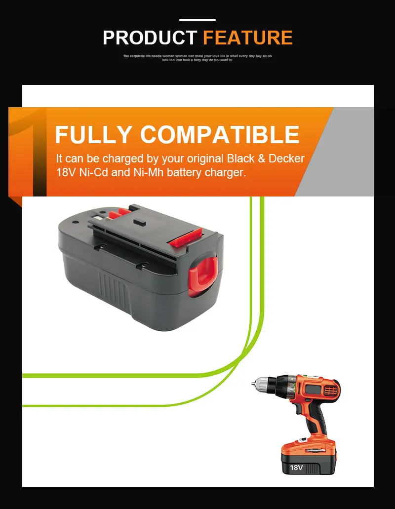 KINSUN Сменный аккумулятор для электроинструмента 18 в 3.0Ah Ni-MH для Black& Decker Аккумуляторная дрель-шуруповерт A1718 A18 BD18PSK HPB18