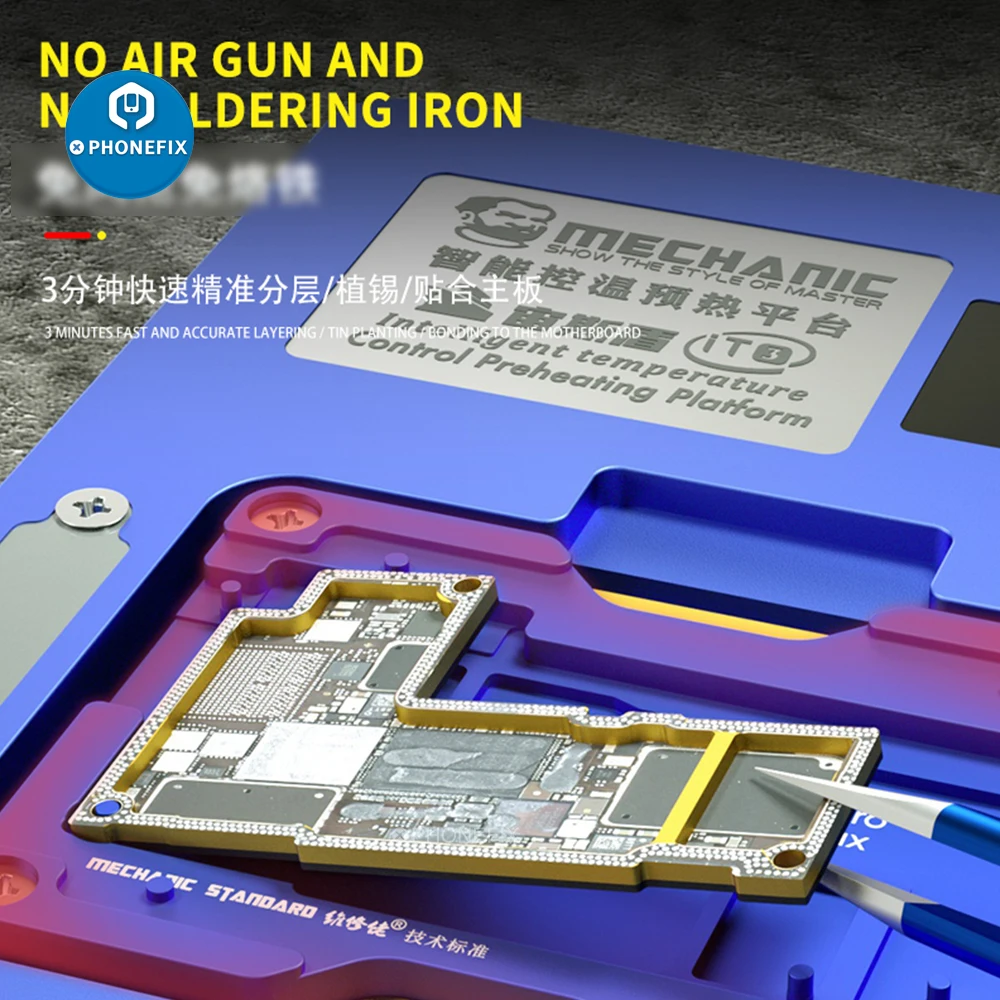 US $6.89 Mechanic iT3 Temperature Control Preheating Platform For iPhone X12 Pro Max Motherboard LayeredNand Flash CPU Face ID Repair
