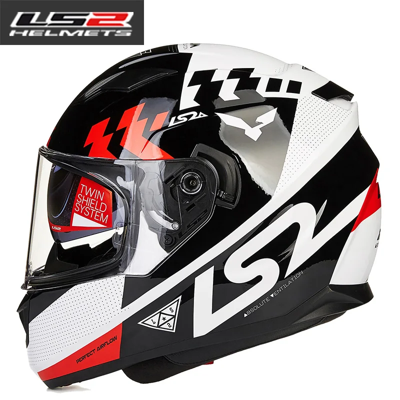 LS2 FF328 поток полный лицо moto rcycle шлем Capacete LS2 с двойными линзами LS2 Casco moto capacete de moto cicleta DOT Approved