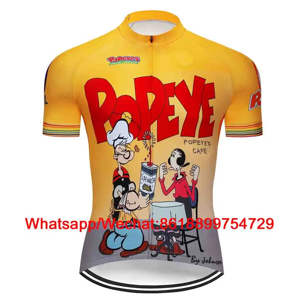 JERSEY POPEYE Велоспорт Джерси ретро рубашки мультфильм мужчины велосипед Топы Одежда велосипедный одежда куртка мужской велоспорт tenue cycliste maillot - Цвет: JERSEY