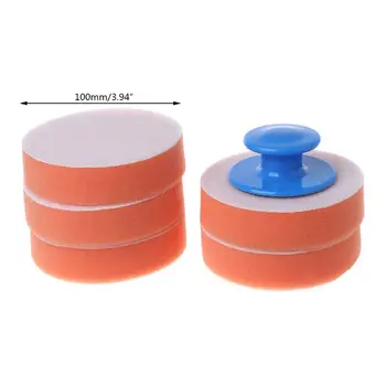 

6Pcs/Set Car Wax Wash Polish Pad Sponge Cleaning Foam Kit Gripper Handle Car-Styling B36B