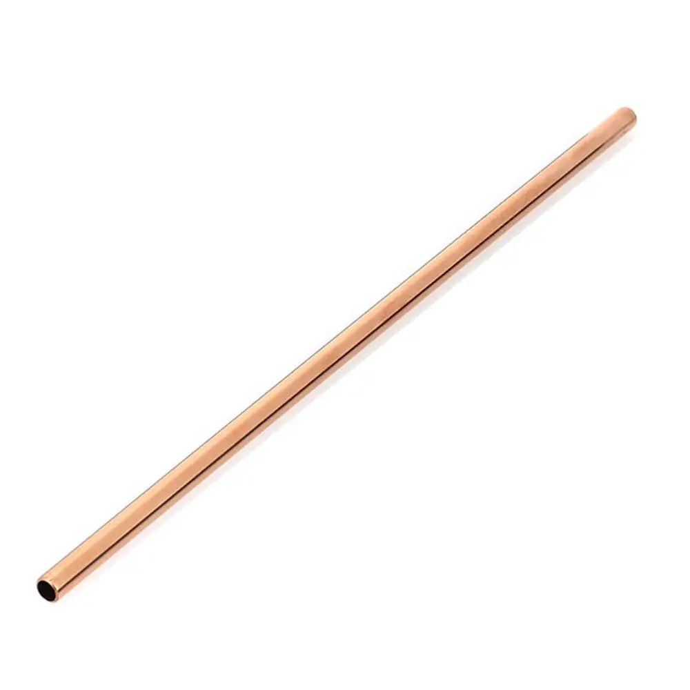 straight rose gold Stainless Steel Straws 304 Reusable Straight Bent Metal Drinking Straw With Cleaner Brush Set 21.5x0.6cm Party Bar Accessory - Цвет: straight rose gold