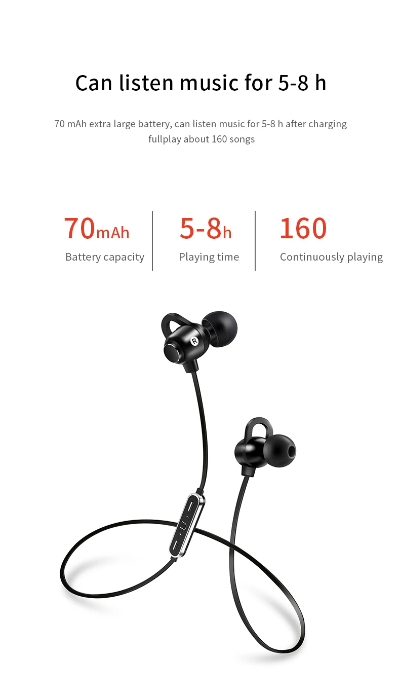 S7 магнитные Bluetooth V5.0 наушники для спорта, бега беспроводная гарнитура с лентой на шею наушники с микрофоном стерео музыка для всех смартфонов