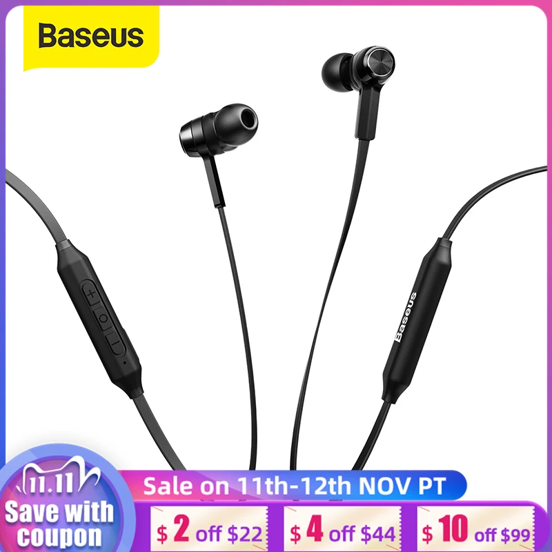 Auriculares Bluetooth inalámbricos Baseus S06, banda para el cuello deportiva, auriculares magnéticos inalámbricos con micrófono para todos los teléfonos|Auriculares y audífonos| - AliExpress