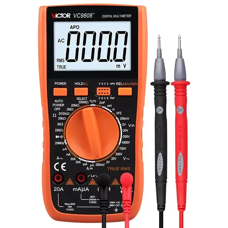 VC9808+ 3 1/2 True RMS Digital Multimeter 1000V 20A Protable Meter