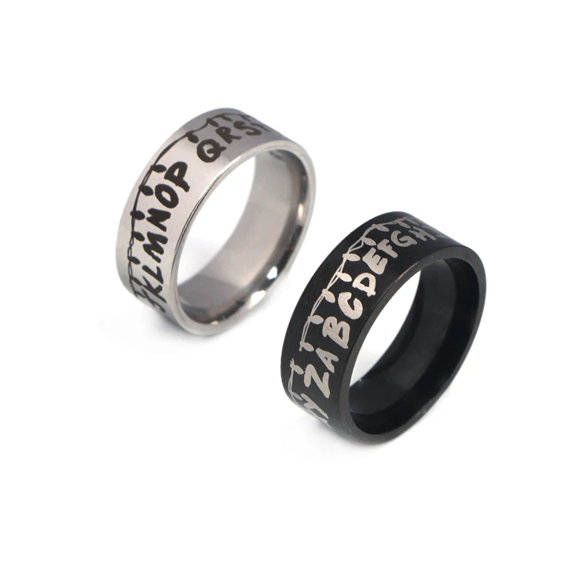 K386 ТВ странные вещи кольца для мужчин из нержавеющей стали кольцо черное серебро мужской палец кольца ювелирные аксессуары Подарки для мужчин