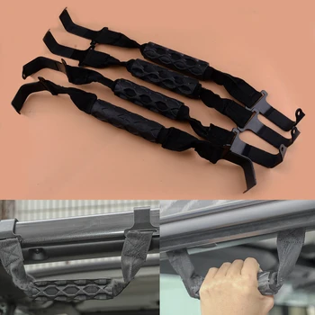 

4Pcs Front Rear Top Roof Roll Bar Grab Handles Black 82215523 82215524 Fit For Jeep Wrangler JL Gladiator JT 2018 2019 2020
