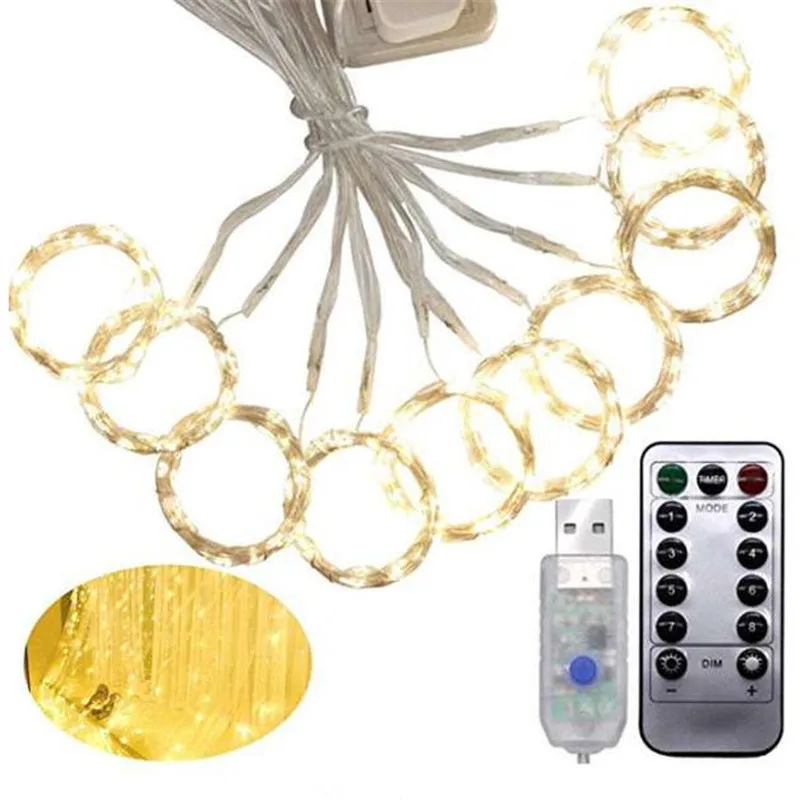 

3M LED Fairy Lights Garland Curtain Lamp Remote Control USB String Lights Garland on The Window Wedding Christmas Decor for Home