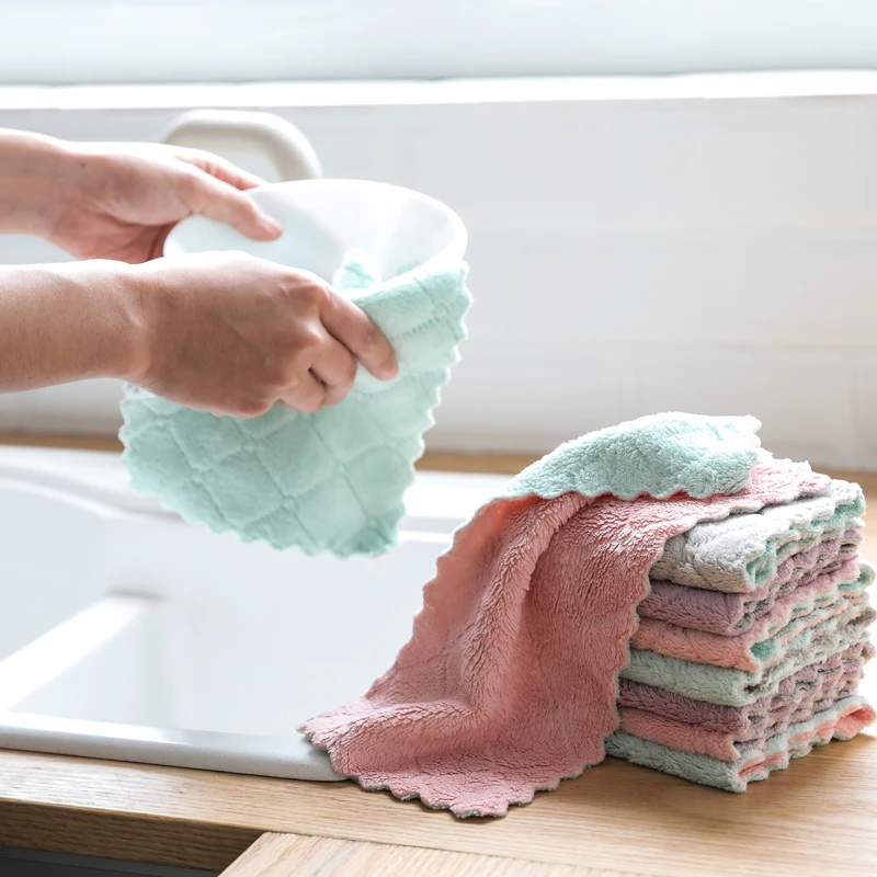 

Delidge 1pc Super Absorbent Microfiber Kitchen Dish Cloth Magic Oil Resistant Cleaning Tool Household Towel Washing Accessory