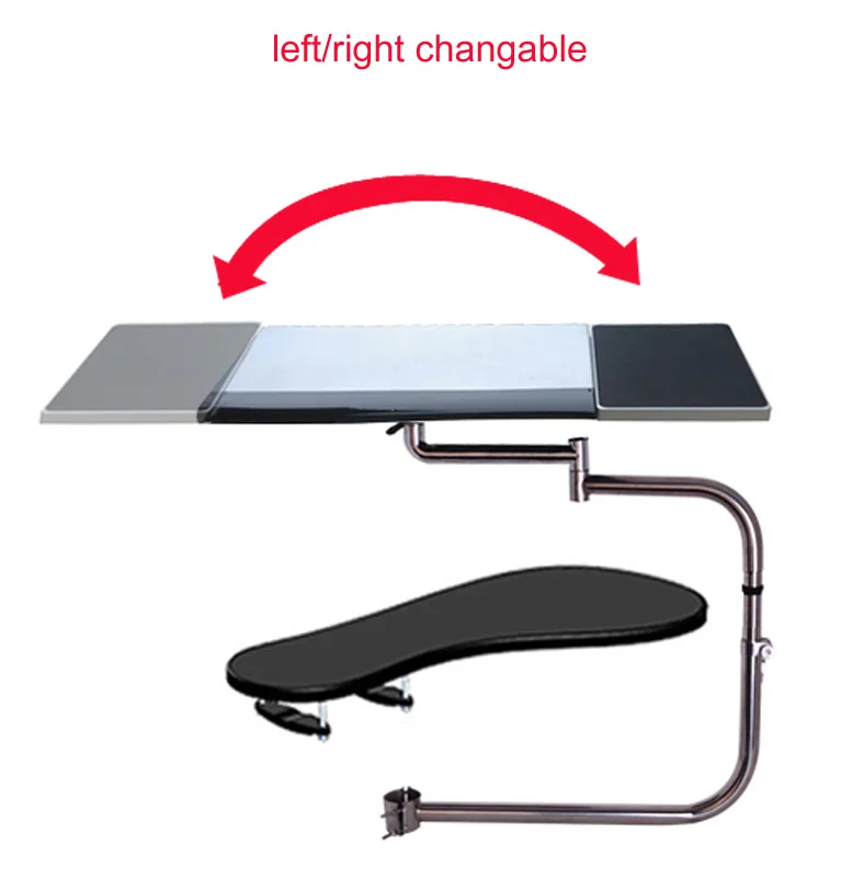 Suporte de Mesa de Aço 20kg + Cadeira D-montagem Multifuncional Movimento Completo Quadrado Teclado Suporte Portátil Inoxidável Braçadeira Mouse Pad Ok330 - Image 5