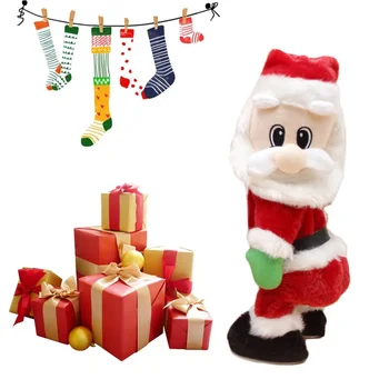 

Christmas Gift Dancing Electric Musical Toy Santa Claus Doll Singing Christmas Decoration Pendant Drop Ornaments English Spanish