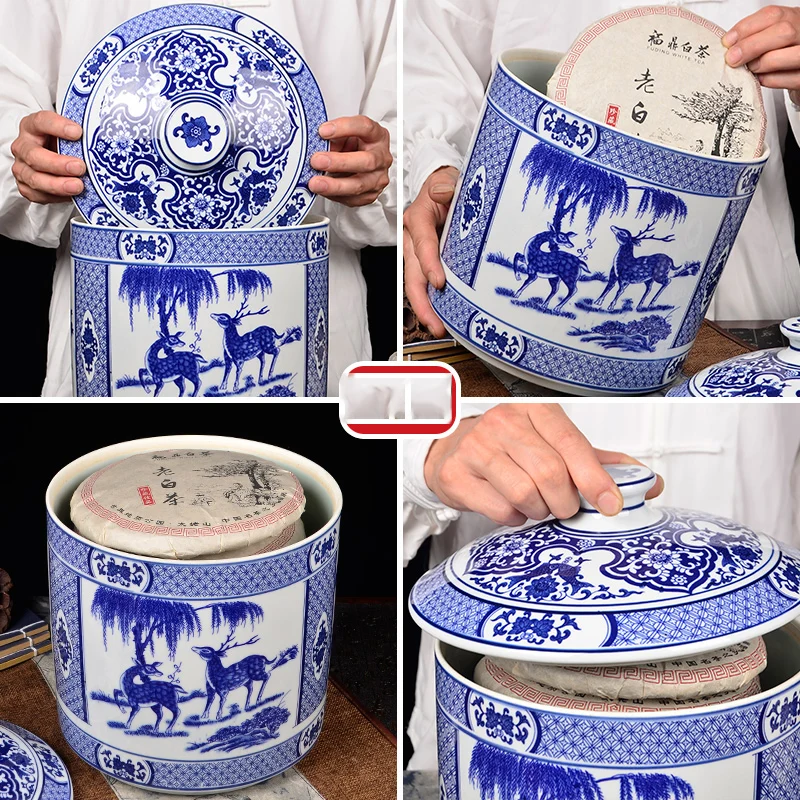 Большой размер роскошный и Ретро дизайн синий белый кухонный керамический