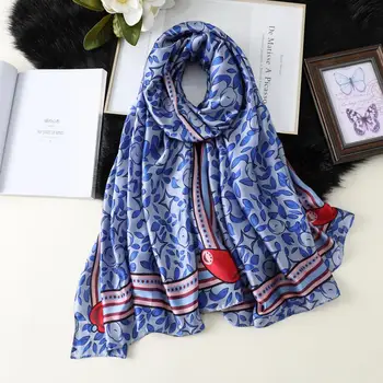 

winter silk Scarf luxury Brand 2020Pashmina Scarf Women Scarves Wraps Autumn summer Shawls