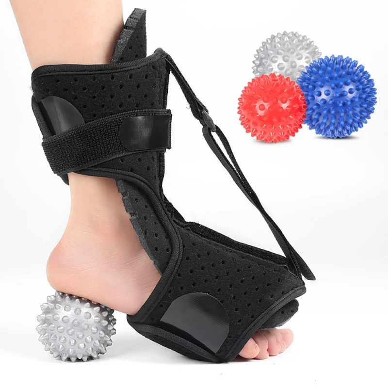 Sport 1PC Adjustable Plantar Fasciitis Night Splint Foot Drop Orthotic Brace Elastic Dorsal With Hard Spiky Massage Ball | Спорт и