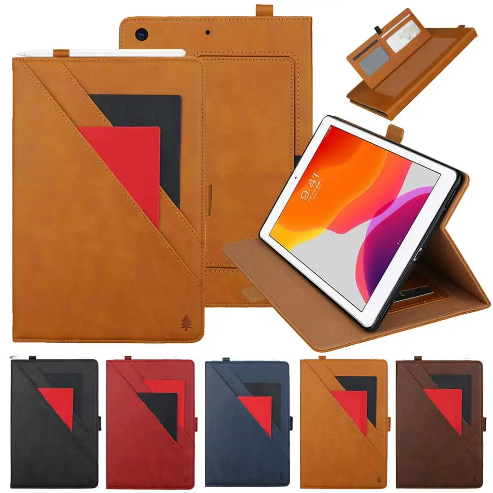 Умный чехол с функцией автоматического сна для iPad 10,2 дюймов, чехол из искусственной кожи, откидной Чехол-подставка для iPad 10,2 '', чехол с отделением для карт