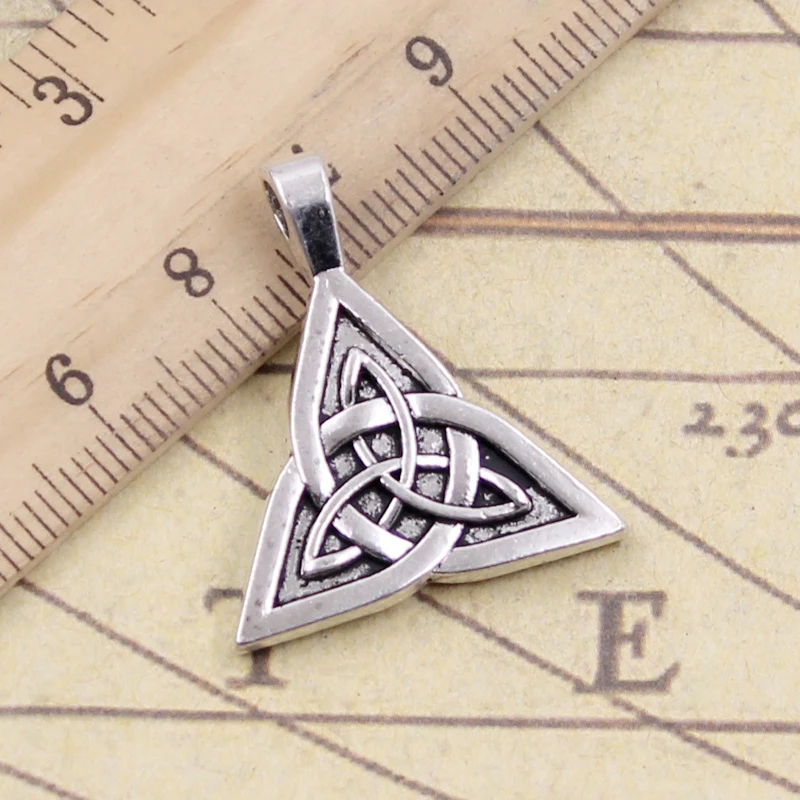 10pcs Charms Irish Knot Amulet Talisman 28x24mm Tibetan Bronze Silver Color Pendants Antique Jewelry Making DIY Handmade Craft | Украшения