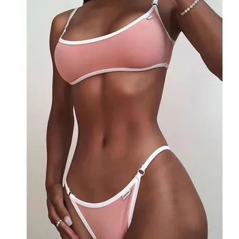 

JAYCOSIN Fashion Women's Two Piece Filled Bra Sexy Solid Patchwork Female Bra Backless Summer Lingerie Beachwear Causal 19Dec20