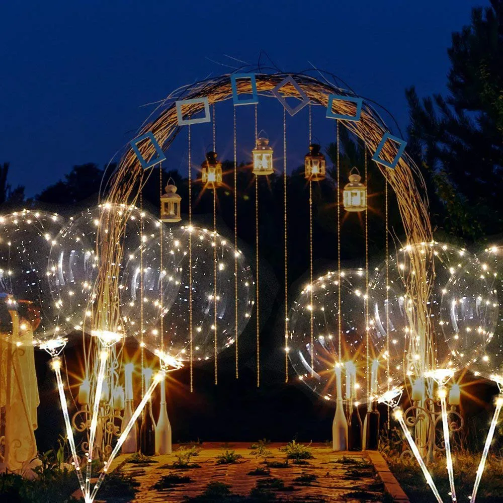 3 шт многоразовые светящиеся светодиодные шары прозрачные круглые декоративные пузырьки Вечерние
