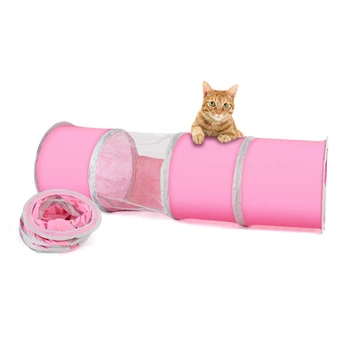 

Foldable Cat Tunnel Cat Toys Indoor Outdoor Pet Training Toys Scratch-resistant Mesh kitten Tunnel Cat Play Tubes
