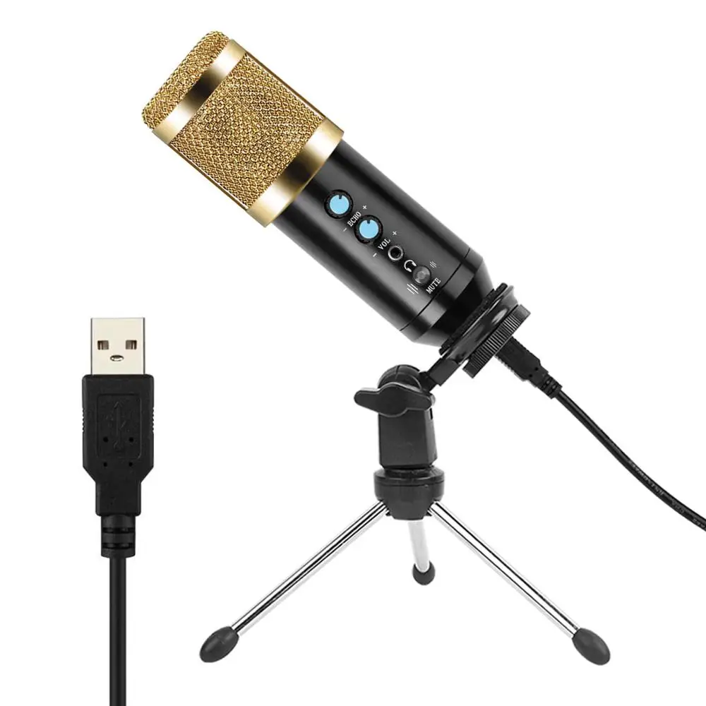 XIAOKOA Condenser Microphone Professional Recording Microphone BM858 USB Computer Microphone Karaoke Microphone for Computer PC 