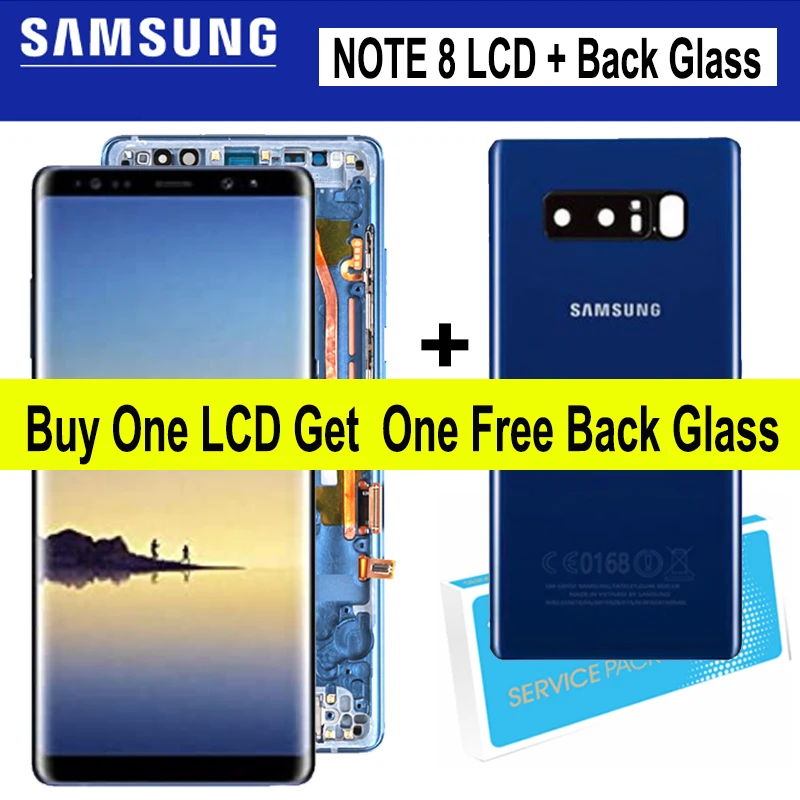 

6.3" Super Amoled Display for SAMSUNG Galaxy Note 8 N950 N950F LCD Display Touch Screen Repair Parts with Free Back Glass