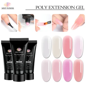 

MEET ACROSS 30ml Nail Extension Gel Acrylic Crystal UV LED Builder Nail Gel Tips Enhancement Slip Solution Quick Extension Gel