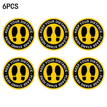 

3/6PCS Floor Stickers Shop Keep Your Distance Stand Here 25cm Hot Sale