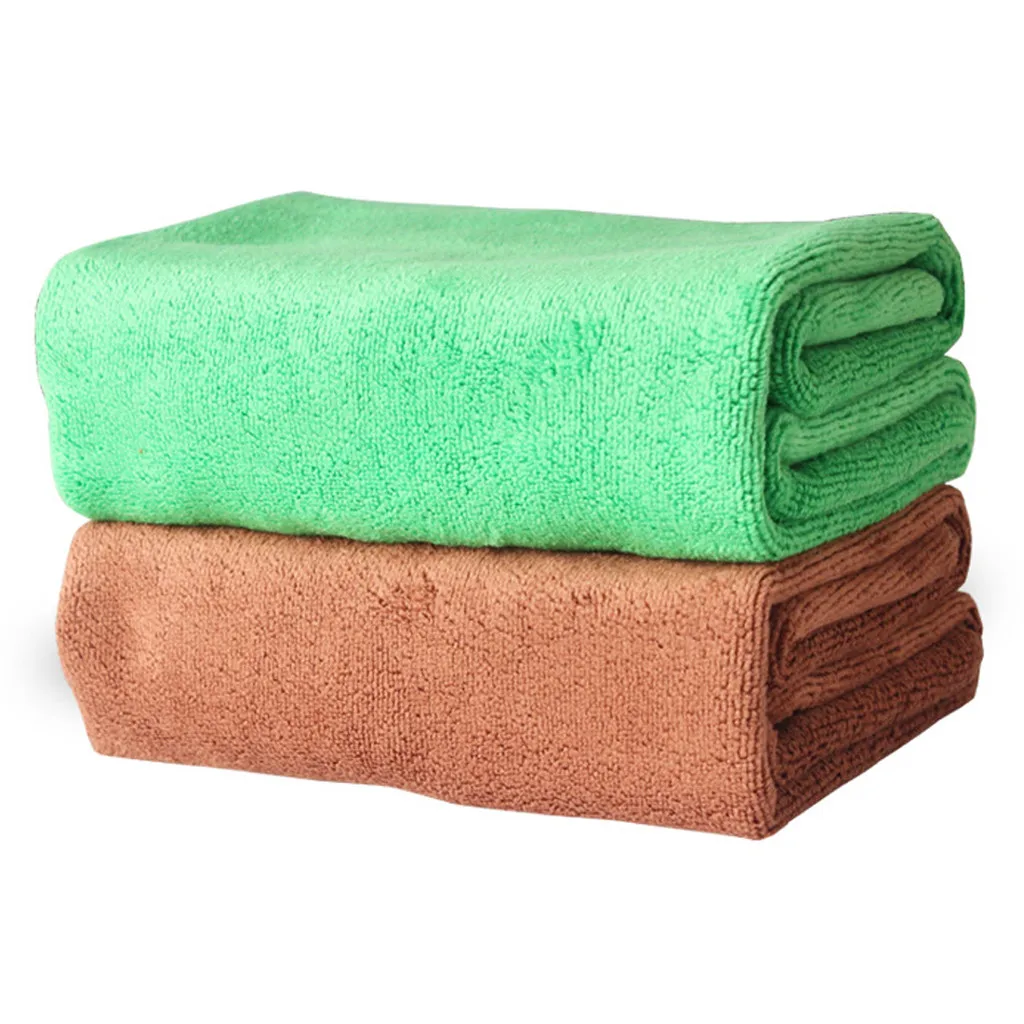 Microfiber Cloth Towel 2pcs Blue Soft Absorbent Wash Cloth Car Auto Care Microfiber Cleaning Towels D2
