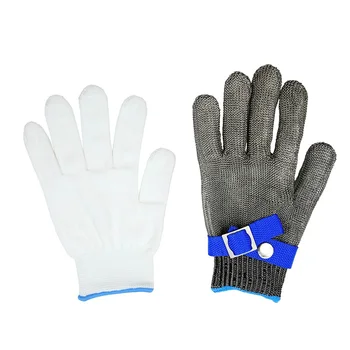 

23.5cm/24.5cm/25.5cm Glove Safety Cut Proof Shockproof Stainless Steel Metal Mesh Butcher Gloves WWO66