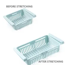 

Kitchen Basket Fridge Organizer Refrigerator Retractable Drawer Type Refrigerator Container Box FoodFruit Organizer Storage Tray
