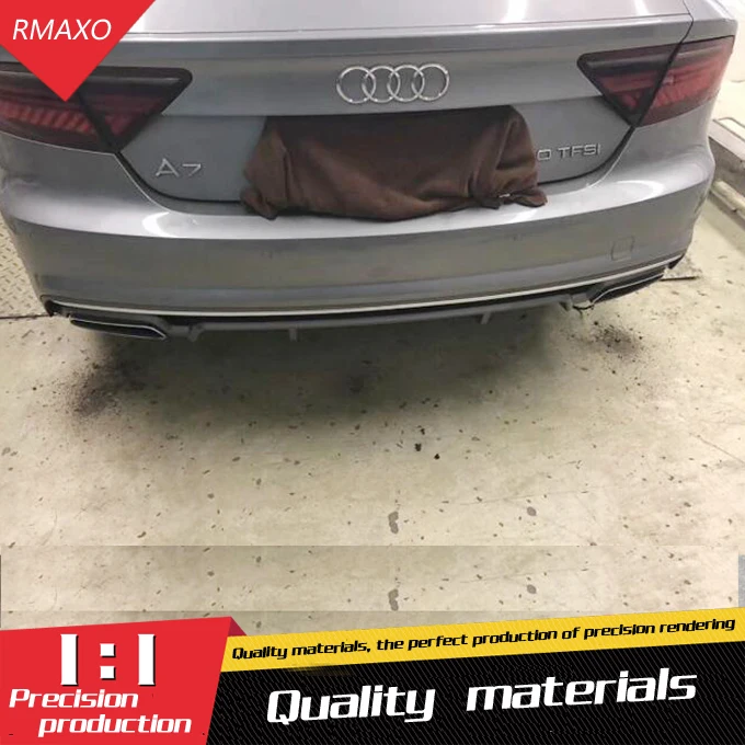 

For Audi A7 S7 Body kit spoiler 2017-2019 For Audi A7 RS7 YD ABS Rear lip rear spoiler front Bumper Diffuser Bumpers Protector