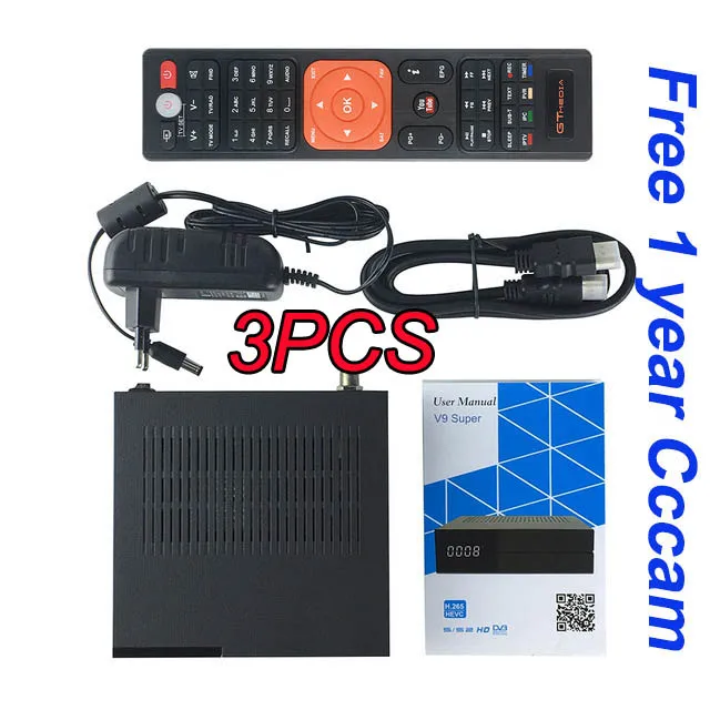 GTmedia V9 супер 1080P DVB-S2 CCcam Испания спутниковый ТВ приемник такой же как GTmedia V8 Nova Freesat V9 супер Испания CCcam 3 шт. ТВ приставка - Цвет: V9 with cccam