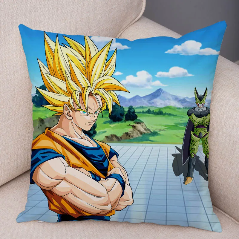 Dragon Ball Z наволочка, Чехол на подушку, домашние декоративные подушки для дивана, подушка для дома Короткие Плюшевые Ботинки Размером 45*45 см Декор японский мультфильм Аниме сын Goku vegeta наволочка - Цвет: 12
