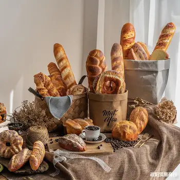 

Replica Bread Furnishings Props Filming Toy Soft Sweet Food Model Showroom Kitchen Bakery Showcase Decoration