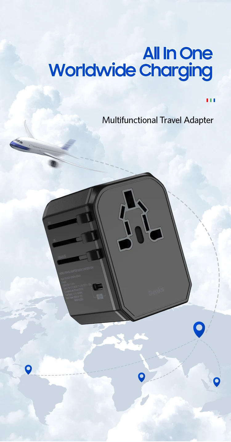 Benks Быстрая зарядка тип-c 18 Вт PD 3,0 USB дорожное настенное зарядное устройство для samsung iPhone Универсальный по всему миру адаптер UK/EU/AU/US Plug-in