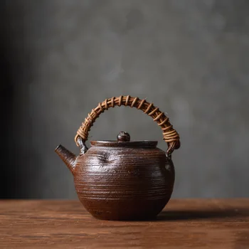 

800ml Gradient color Chinese Retro Handmade Random Texture Color Glaze High Temperature Firing Ceramic Teacup Porcelain Teapot