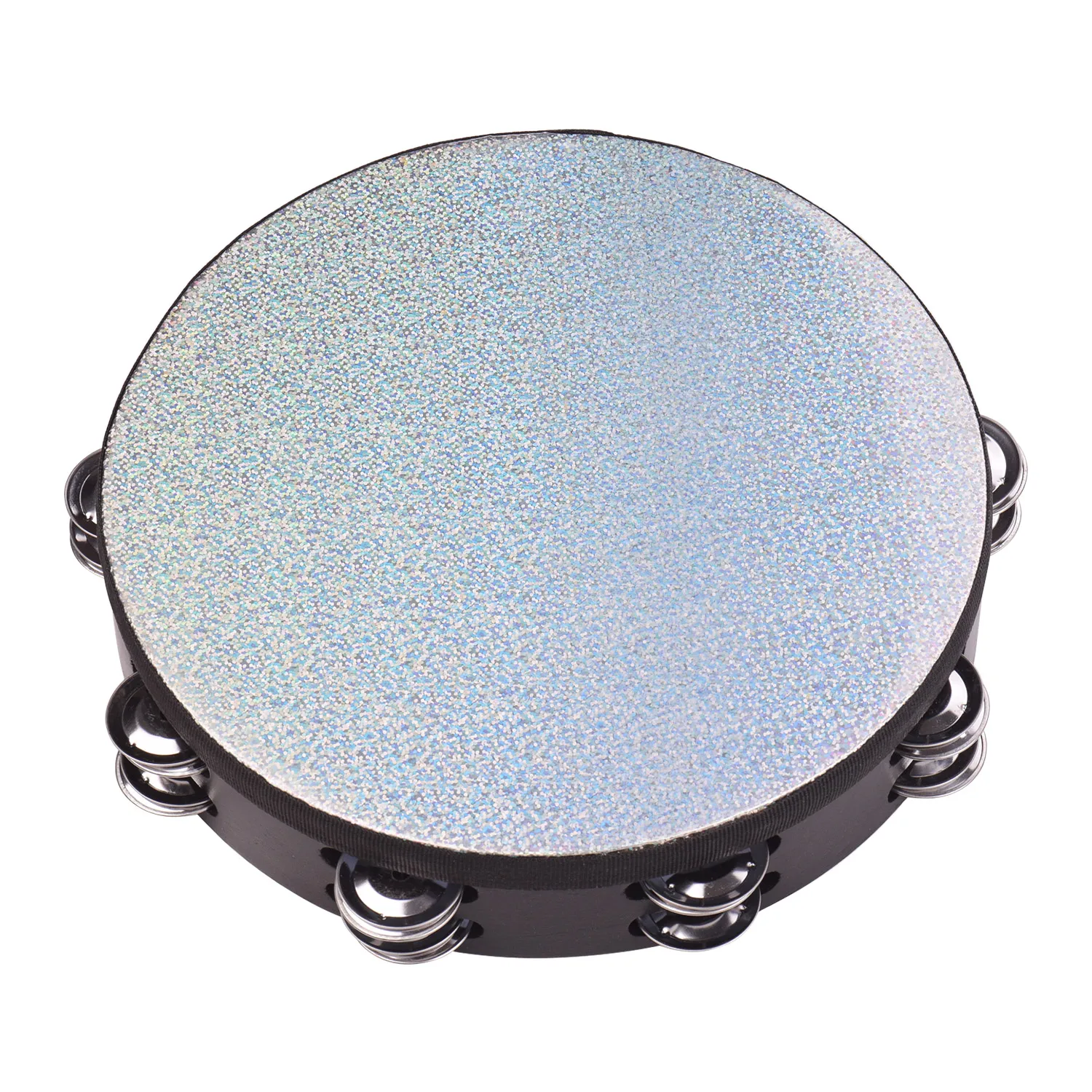 10 дюймовый деревянный светящийся Тамбурин ручной барабан с двухрядной джинсовой