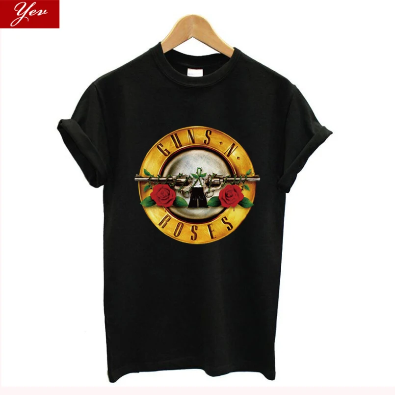 Camisetas de Guns N Roses para mujer, blusa 100% de algodón, ropa urbana para mujer, playera rockera, ropa para hombre 2020